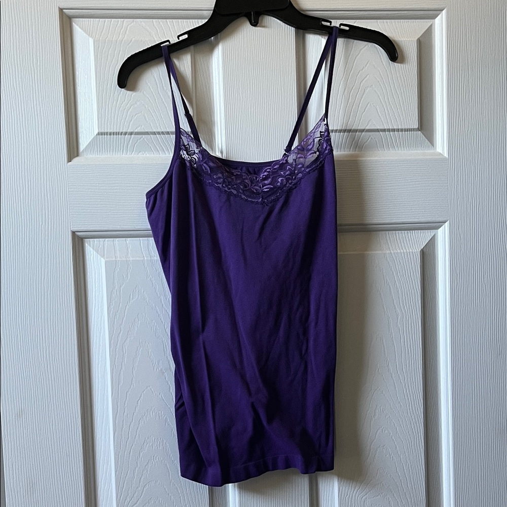 Bobbie Brooks Lace Trim Purple Tank Top